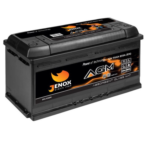 Автомобільний акумулятор Jenox 95Ah 850A R+ AGM (095 636M)