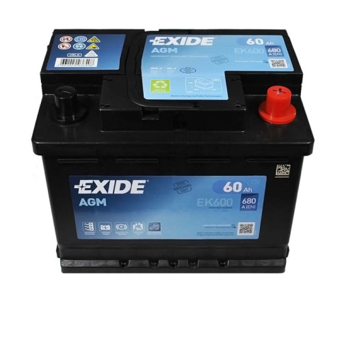 Автомобільний акумулятор Exide 60Ah 680A Start-Stop AGM EK600