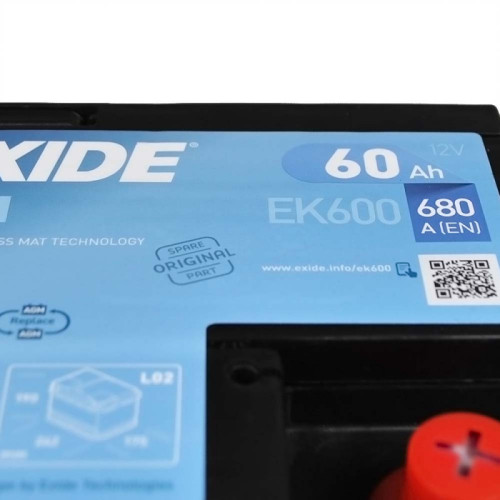 Автомобільний акумулятор Exide 60Ah 680A Start-Stop AGM EK600