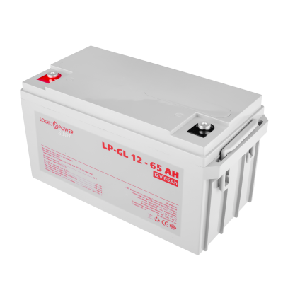 Акумулятор гелевий 12V - 65 Ah LogicPower LP-GL Silver