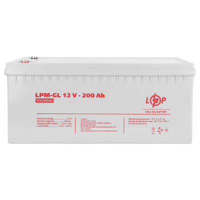 Акумулятор гелевий 12V - 200 Ah LogicPower LPM-GL