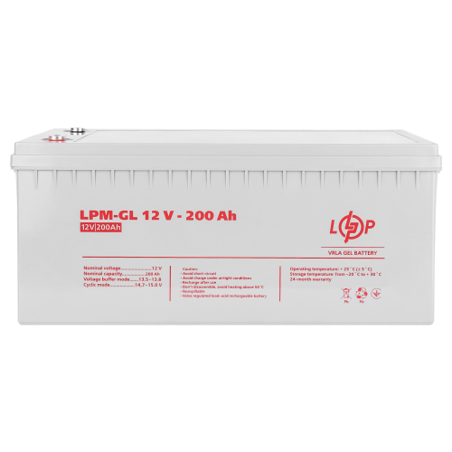Акумулятор гелевий 12V - 200 Ah LogicPower LPM-GL
