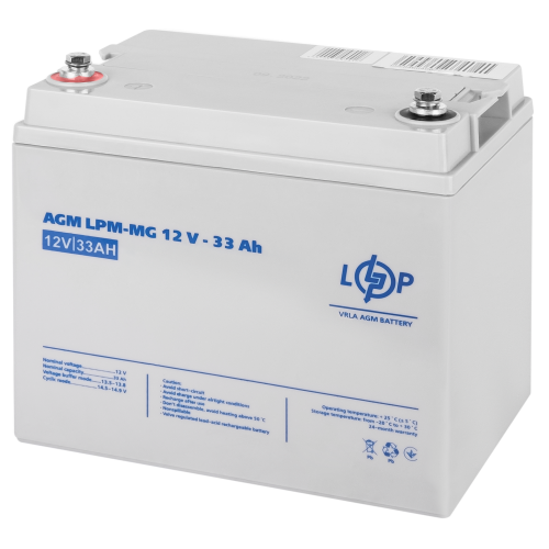 Акумулятор мультигелевий AGM LPM-MG 12V - 33 Ah для TESLA Акумулятор мультигелевий AGM LPM-MG 12V - 33 Ah для TESLA