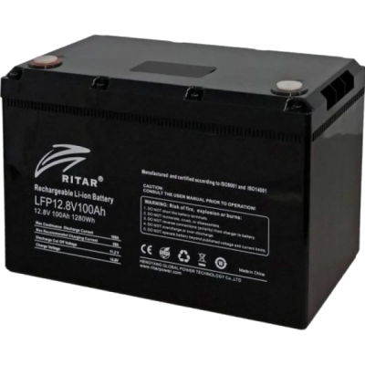 Акумулятор Ritar LiFePO4 12.8V100AH (1280 W*h) G24 (літій-залізо-фосфатний) Акумулятор Ritar LiFePO4 12.8V100AH (1280 W*h) G24 (літій-залізо-фосфатний)