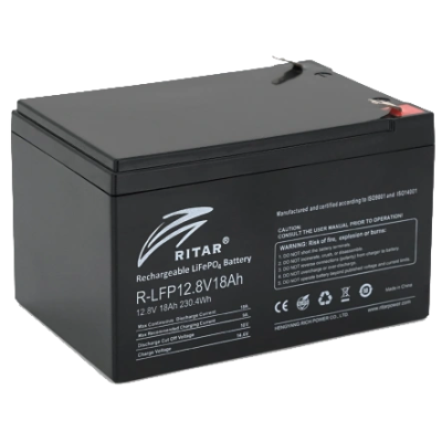 Ritar LiFePO4 12.8В 18А•г Літієва акумуляторна батарея Ritar LiFePO4 12.8В 18А•г Літієва акумуляторна батарея