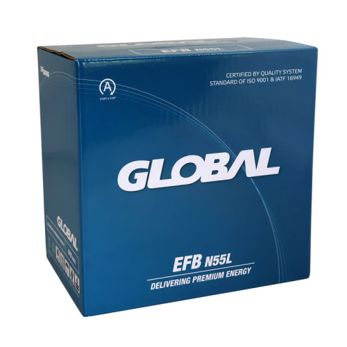 Автомобільний акумулятор GLOBAL Asia EFB 55Ah, 460A, R+ (EFB N55L) (Корея ROCKET) Автомобільний акумулятор GLOBAL Asia EFB 55Ah, 460A, R+ (EFB N55L) (Корея ROCKET)
