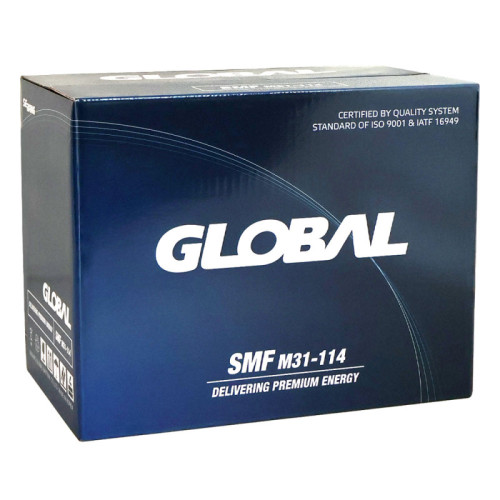 Автомобільний акумулятор GLOBAL Asia SMF 100Ah, 860A, L+ (SMF M31-114) (M31) подвійна клема (John Deere)
