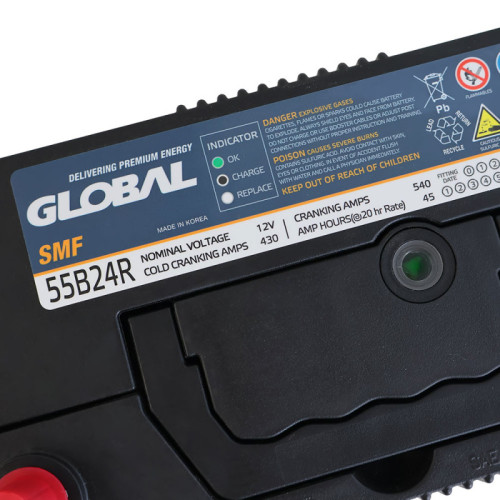 Автомобільний акумулятор GLOBAL Asia SMF 45Ah, 430A, L+ (SMF 55B24R) (B24) т.к., н.к.