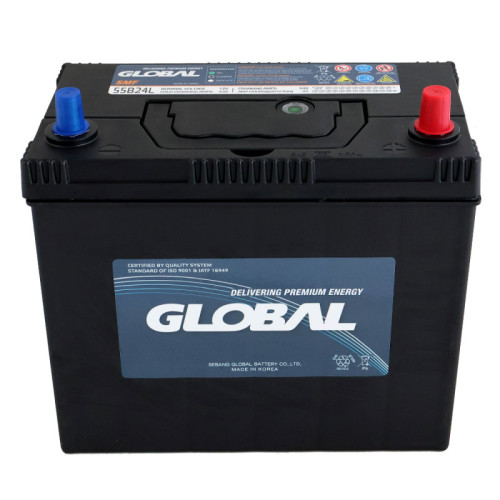 Автомобільний акумулятор GLOBAL Asia SMF 45Ah, 430A, R+ (SMF 55B24L) (B24) т.к., н.к. Автомобільний акумулятор GLOBAL Asia SMF 45Ah, 430A, R+ (SMF 55B24L) (B24) т.к., н.к.