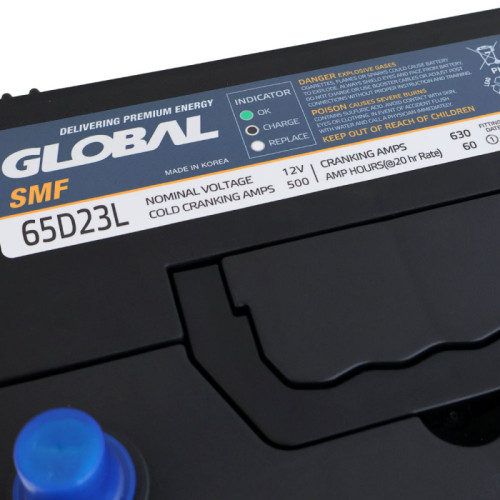 Автомобільний акумулятор GLOBAL Asia SMF 60Ah, 500A, R+ (SMF 65D23L) (D23), н.к. Автомобільний акумулятор GLOBAL Asia SMF 60Ah, 500A, R+ (SMF 65D23L) (D23), н.к.