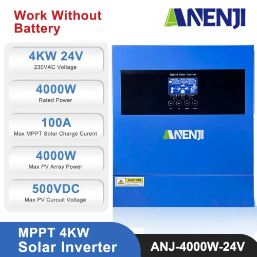 Гібридний інвертор Anenji ANJ-4000-24V, 24 В, 4000 Вт (безперебійник, UPS, ДБЖ) Гібридний інвертор Anenji ANJ-4000-24V, 24 В, 4000 Вт (безперебійник, UPS, ДБЖ)