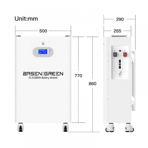 Акумулятор Basen Green LiFePO4 51,2V/280AH (14336W*h), Smart BMS, Bluetooth APP (літій-залізо-фосфатний акумулятор для ДБЖ (UPS)) Акумулятор Basen Green LiFePO4 51,2V/280AH (14336W*h), Smart BMS, Bluetooth APP (літій-залізо-фосфатний акумулятор для ДБЖ (UPS))