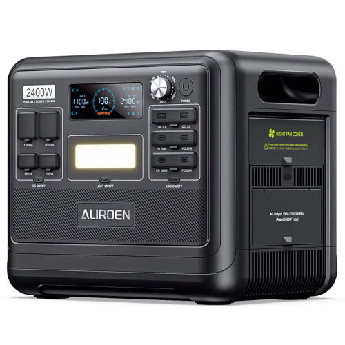 Зарядна станція Aliroen F2400, 2400 Вт, 2048 Вт/год (електростанція для дому, UPS, ДБЖ) EU, чорний Зарядна станція Aliroen F2400, 2400 Вт, 2048 Вт/год (електростанція для дому, UPS, ДБЖ) EU, чорний