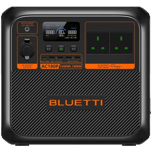 Зарядна станція Bluetti AC180P, 1800 Вт, 1440 Вт/год (електростанція для дому, UPS, ДБЖ) UK Зарядна станція Bluetti AC180P, 1800 Вт, 1440 Вт/год (електростанція для дому, UPS, ДБЖ) UK