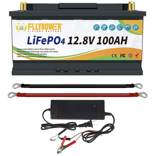 Акумулятор FlyPower LiFePO4 12V/100AH, 1280W*h, 50А/100А (літій-залізо-фосфатний акумулятор для ДБЖ (UPS))