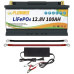 Акумулятор FlyPower LiFePO4 12V/100AH, 1280W*h, 50А/100А (літій-залізо-фосфатний акумулятор для ДБЖ (UPS))
