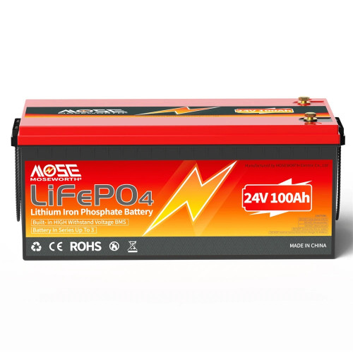 Аккумулятор MOSEWORTH LiFePO4 24V/100AH (2400W*h) (литий-железо-фосфатный аккумулятор для ИБП (UPS))