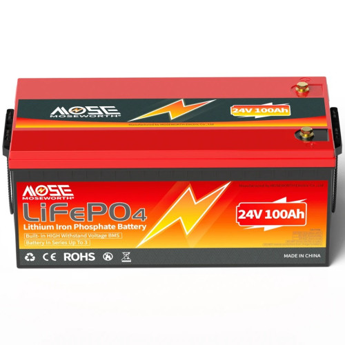 Аккумулятор MOSEWORTH LiFePO4 24V/100AH (2400W*h) (литий-железо-фосфатный аккумулятор для ИБП (UPS))