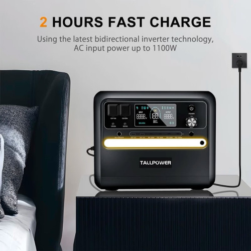 Зарядна станція TALLPOWER V2400, 2400 Вт, 2160 Вт*год (електростанція для дому, UPS, ДБЖ), сірий Зарядна станція TALLPOWER V2400, 2400 Вт, 2160 Вт*год (електростанція для дому, UPS, ДБЖ), сірий