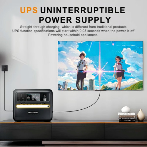 Зарядна станція TALLPOWER V2400, 2400 Вт, 2160 Вт*год (електростанція для дому, UPS, ДБЖ), сірий Зарядна станція TALLPOWER V2400, 2400 Вт, 2160 Вт*год (електростанція для дому, UPS, ДБЖ), сірий