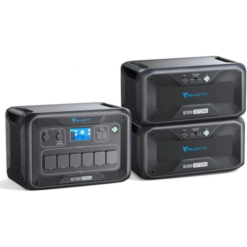 Зарядна станція Bluetti AC300+2xB300, 3000 Вт, 6144 Вт/год (електростанція для дому, UPS, ДБЖ) EU