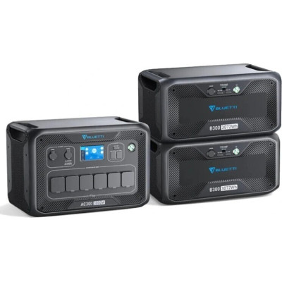 Зарядна станція Bluetti AC300+2xB300, 3000 Вт, 6144 Вт/год (електростанція для дому, UPS, ДБЖ) EU