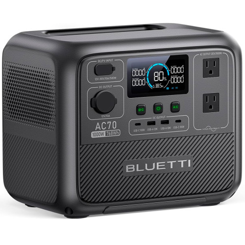 Зарядна станція Bluetti AC70, 1000 Вт, 768 Вт*год (електростанція для дому, ДБЖ, UPS)