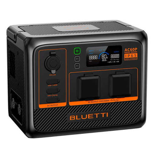 Зарядна станція Bluetti AC60P, 600 Вт, 504 Вт/год (електростанція для дому, UPS, ДБЖ) EU