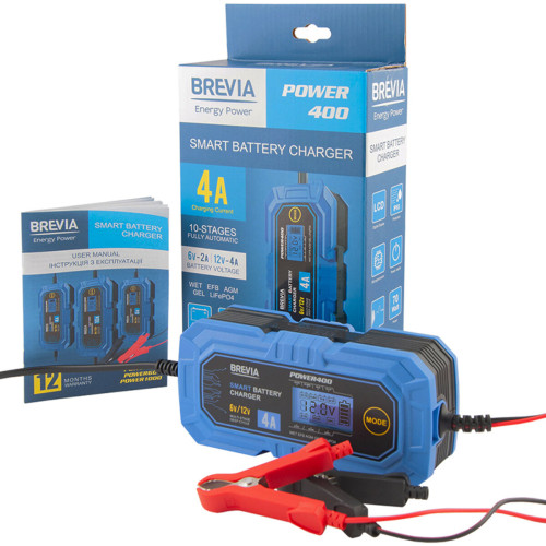 Зарядний пристрій АКБ Brevia Power 400 6V/12V, 4A