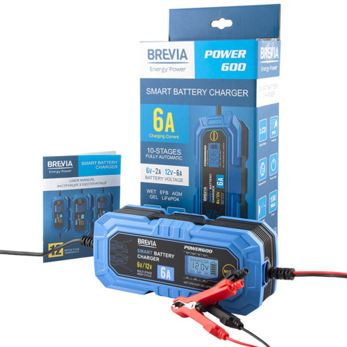 Зарядний пристрій АКБ Brevia Power 600 6V/12V 6A