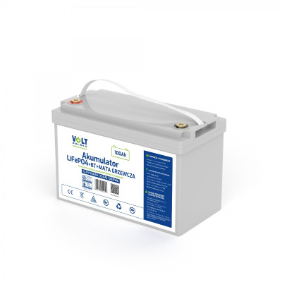 Акумулятор Volt Polska LiFePO4 12V 100 Ah (150A) + BMS, BlueTooth та нагрівальний мат