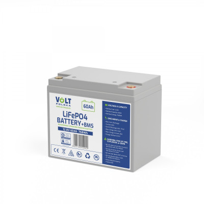 Акумулятор Volt Polska LiFePO4 12,8V 60Ah (60A) + BMS