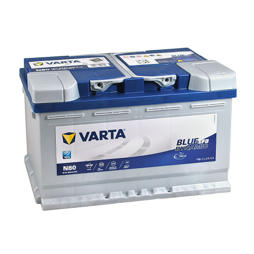 Автомобільний акумулятор VARTA Blue Dynamic EFB 80Ah 800A R+ (правий +) N80