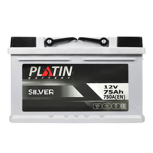 Автомобільний акумулятор PLATIN Silver 75Ah 750A R+ (правий +) (h-175мм) MF LB3