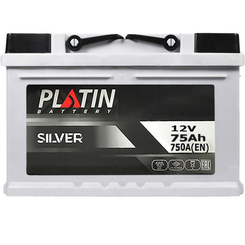 Автомобільний акумулятор PLATIN Silver 75Ah 750A R+ (правий +) (h-175мм) MF LB3