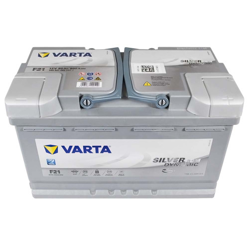 Автомобільний акумулятор VARTA Silver Dynamic AGM 80Ah 800А R+ (правий +) F21