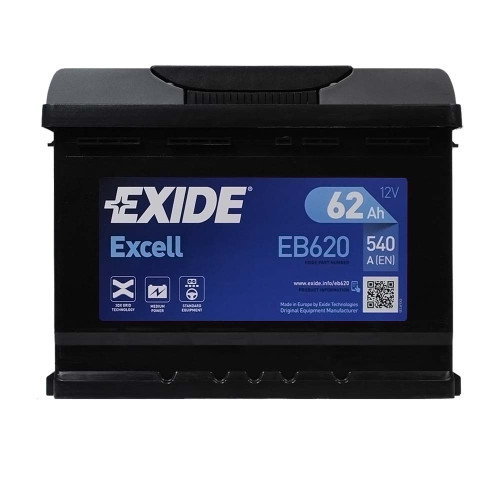 Автомобільний акумулятор EXIDE Excell 62Аh 540Ah R+ (правий +) EB620