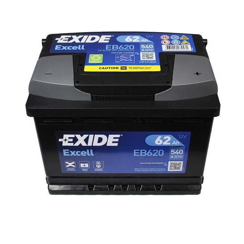 Автомобільний акумулятор EXIDE Excell 62Аh 540Ah R+ (правий +) EB620