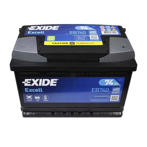 Автомобільний акумулятор EXIDE Excell 74Аh 680Ah R+ (правий +) EB740