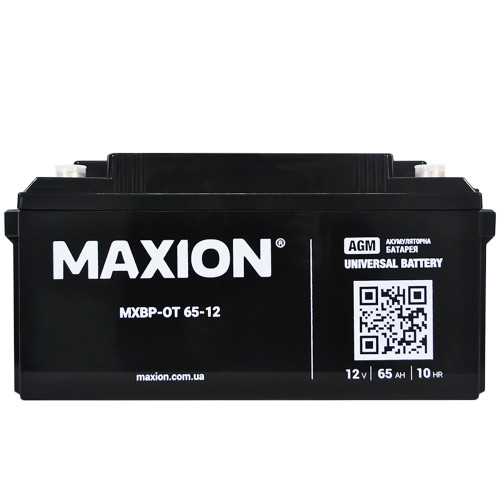 Акумулятор AGM 12V 65Ah MAXION BP OT 65 - 12  для інверторів та ДЖБ