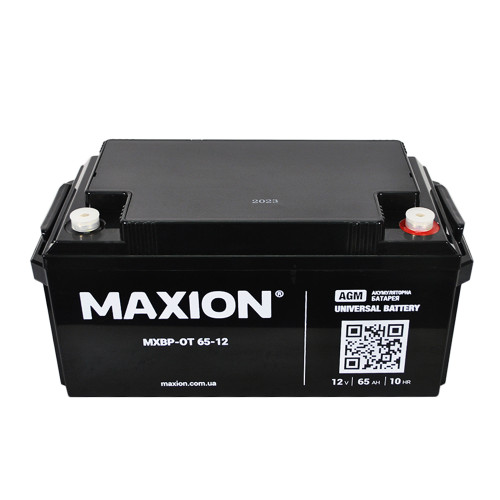 Акумулятор AGM 12V 65Ah MAXION BP OT 65 - 12  для інверторів та ДЖБ