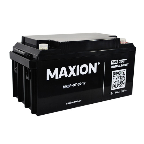 Акумулятор AGM 12V 65Ah MAXION BP OT 65 - 12  для інверторів та ДЖБ