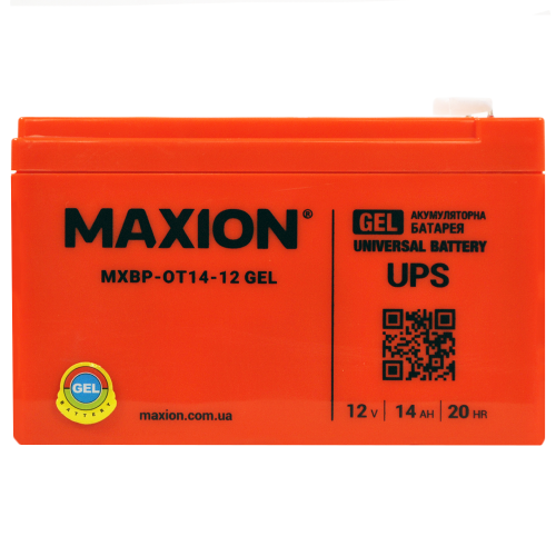 Акумулятор гелевий 12V 12Ah MAXION BP OT 12 - 12 GEL (лівий+)