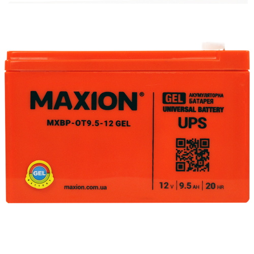 Акумулятор гелевий 12V 9,5Ah MAXION BP OT 9,5 - 12 GEL для UPS та ДБЖ