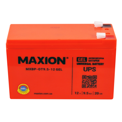 Акумулятор гелевий 12V 9,5Ah MAXION BP OT 9,5 - 12 GEL для UPS та ДБЖ