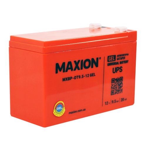 Акумулятор гелевий 12V 9,5Ah MAXION BP OT 9,5 - 12 GEL для UPS та ДБЖ