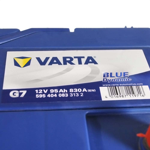 Автомобільний акумулятор VARTA Blue Dynamic Asia 95Ah 830A R+ (правий +) G7