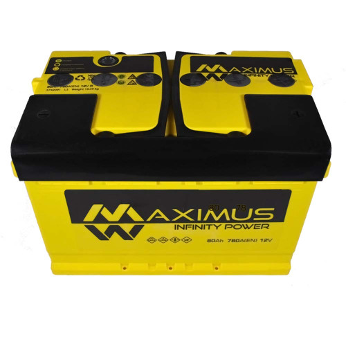 Автомобільний акумулятор MAXIMUS 80Ah 780A R+ (правий +) MF L3