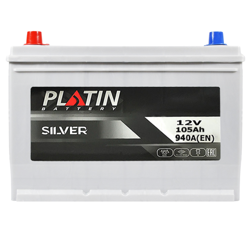 Автомобільний акумулятор PLATIN Silver Asia 105Ah 940A L+ (лівий) нижнє кріплення SMF N70