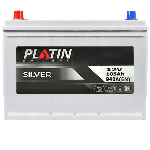 Автомобільний акумулятор PLATIN Silver Asia 105Ah 940A L+ (лівий) нижнє кріплення SMF N70